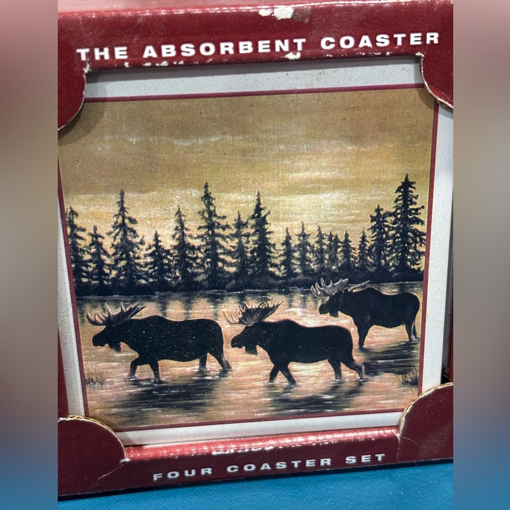 Moose Coasters from Absorbastone, NIB